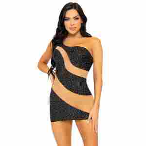 Spandex Asymmetrical Minidress