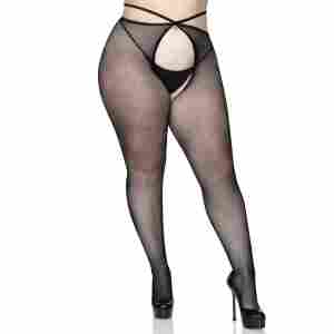 Strappy crotchless tights +