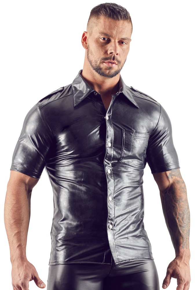 Imitat. Leather Men's Shirt2XL