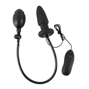Inflatable vibrating butt plug