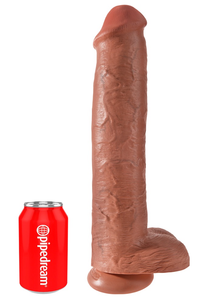 King Cock 15" Cock w Balls Tan