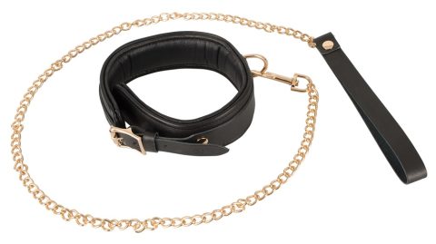 Leather Collar and Leash gold - Image 3