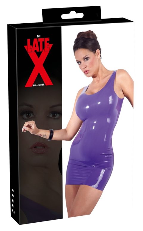 Latex Mini Dress purple S - Image 2