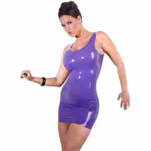 Latex Mini Dress purple 2XL