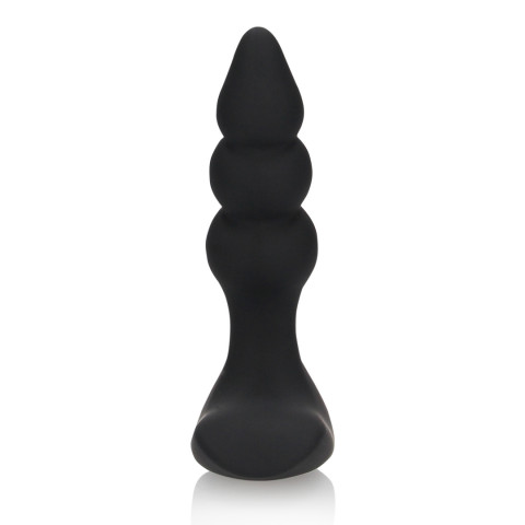 Beaded Vibrating Anal Plug with Remote Control - Licorice Black - Image 6