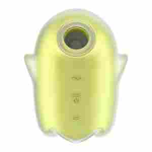 Glowing Ghost - Glow in the Dark - Double Air Pulse Vibrator - Yellow