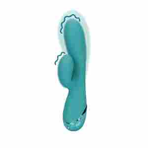 Inflatable Rabbit Vibrator - Peacock Blue