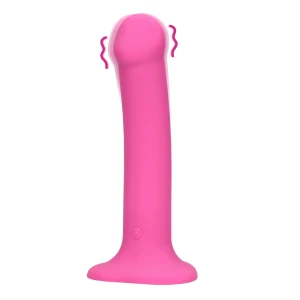 Non-Phallic Vibrating Dildo - Medium - Powerful Pink