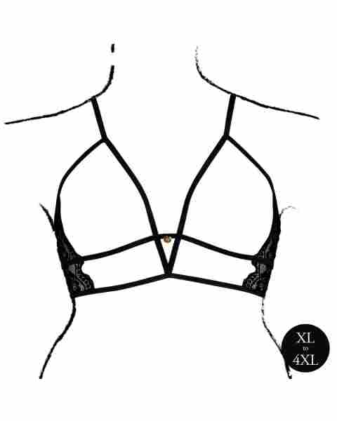Open Cup Triangle Bra with Lace and Adjustable Sliders – Plus Size ...