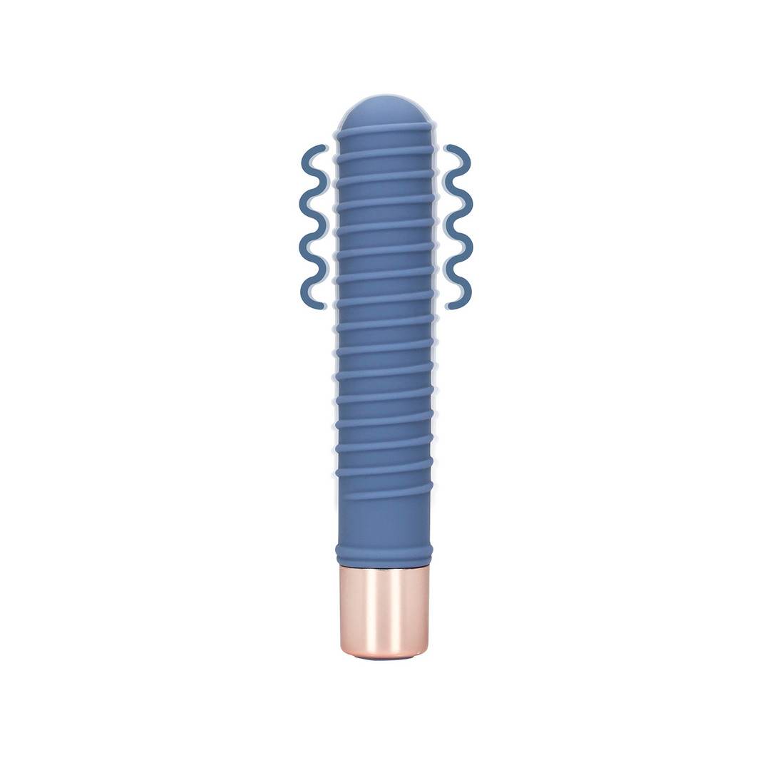 Ribbed Mini Vibrator - Blue Horizon