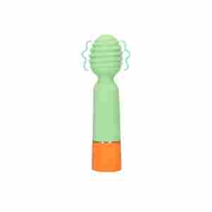 Ribbed Mini Vibrator with USB Charger - Spring Sage