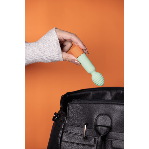 Ribbed Mini Vibrator with USB Charger - Spring Sage - Image 6