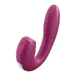 Sunray - Insertable Double Air Pulse Vibrator - Berry