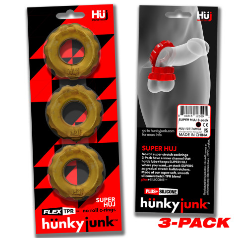 Super Huj - 3-pack Stretchy Cockrings - Bronze Metallic - Image 2