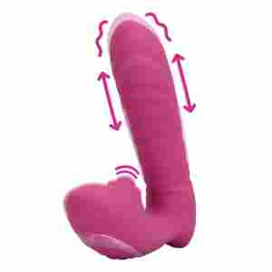 Thrusting and Tapping Vibrator - Powerful Pink