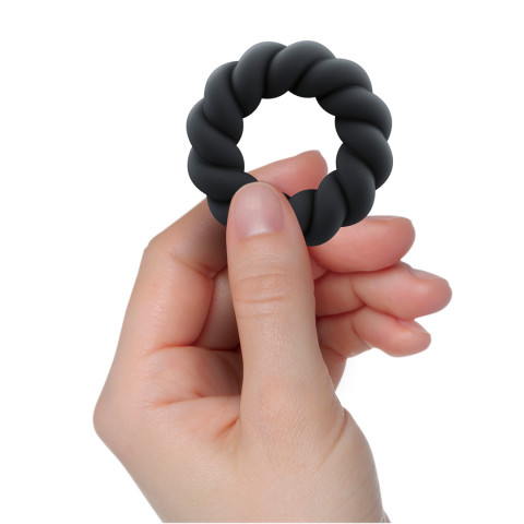 Twist - Non-Vibrating Cockring - Black - Image 5