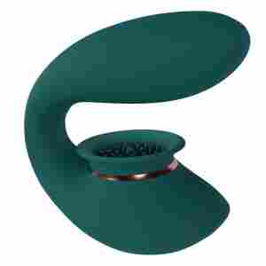 Twitch 3 - Rechargeable Vibrator and Suction - Forest Green