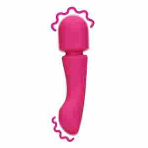 Ultra Soft Silicone Double-Sided Wand Vibrator - Prestone Pink