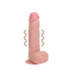 Vibrating Regular Straight Cock with Balls - 7 / 18 cm - Flesh