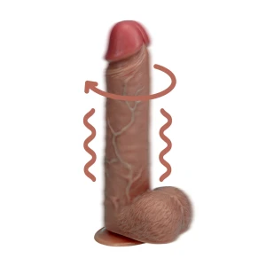 Vibrating and Rotating Straight Cock with Balls - 8 / 20
