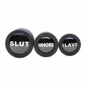 Комплект анални разширители Dirty Words Silcone Anal Plug Set - Black