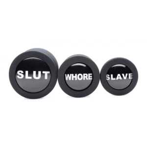 Комплект анални разширители Dirty Words Silcone Anal Plug Set - Black