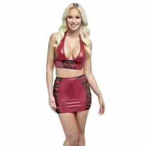 Cottelli PARTY – Crop Top & Mini Skirt Set – Red