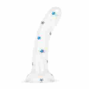 Dildo Collection Blossom Bliss Dildo – Blue Glitter Design 19 cm