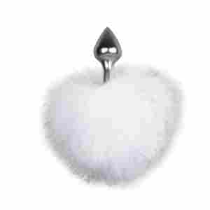 Easytoys Fetish - Bunny Tail Plug No. 1 - Silver/White