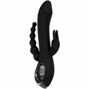Evolved - Trifecta Rabbit Vibrator - Black