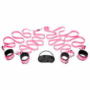 FRISKY - Bedroom Restraint Kit Bed Cuffs - Pink