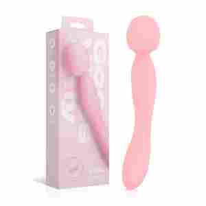 Good Vibes Only - Double-Sided Wand Vibrator - Soft Silicone - Pink