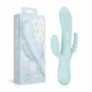 Good Vibes Only - Triple Stimulation Vibe - Soft Silicone - Blue