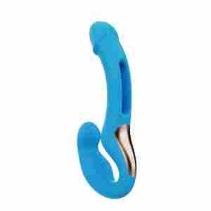 HoneyPlayBox - Harmony Duo App-Controlled Strapless Strap-on Blue