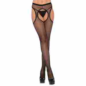 Leg Avenue - Dawn Fishnet Suspender Hose - Scallop Detail
