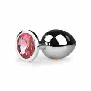 Metal Butt Plug Silver/Pink - M