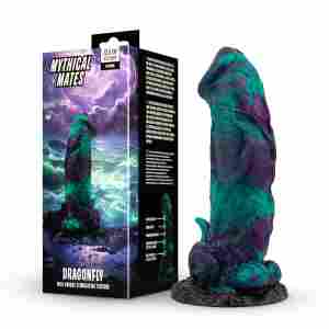 Mythical Mates - Dragonfly Dildo Purple & Green - 22.6 cm