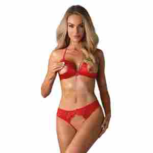 Obsessive - 870-sec-3 Two-piece Set - Red