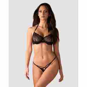 Obsessive - Iliosa 2-pcs Crotchless Set - Black