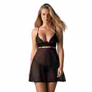 Obsessive - Nutris Babydoll & Thong - Black