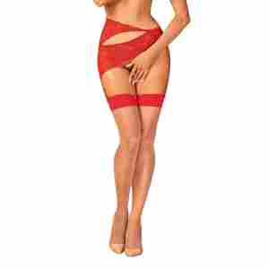 Obsessive - S814 Stockings - Red