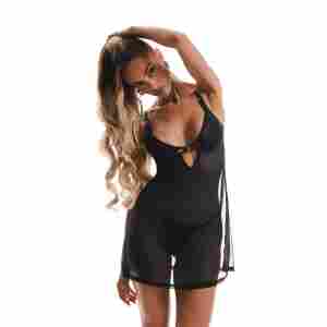 Obsessive – Chemise & Thong – Black