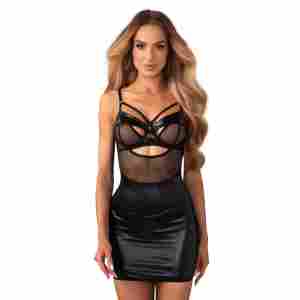 Obsessive – Dominna Chemise & Thong – Black