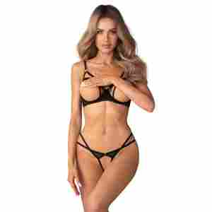Obsessive – Euridia 2-Piece Crotchless Set – Black
