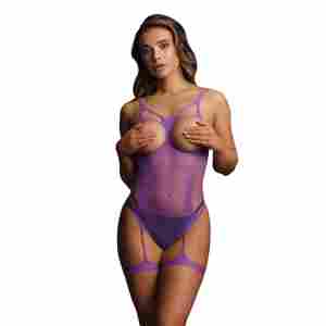 Open-Cup Bodysuit purple
