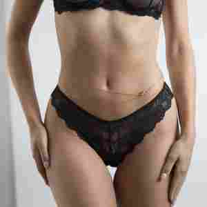 Otazu - Coco Gold Plated Chain Belt With Swarovski Crystal