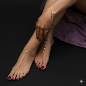 Otazu - Love Anklet Crystal Heart - Transparent