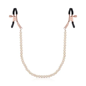 Rosy Gold - Pearls Nipple Clamps - Adjustable Design