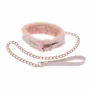 Sportsheets – S&M Peaches ‘n CreaMe Fur Collar & Leash – Cream
