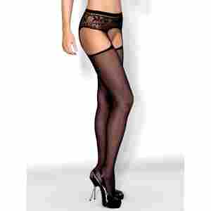 Striking Suspender Stockings - Black